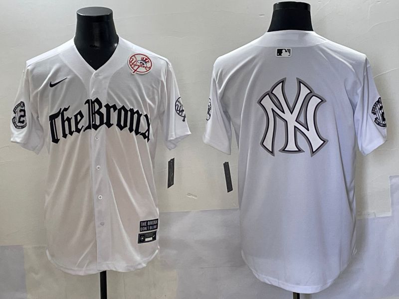 Men 2025 New York Yankees Blank White Five generations Joint Name Nike MLB Jersey style 31->new york yankees->MLB Jersey